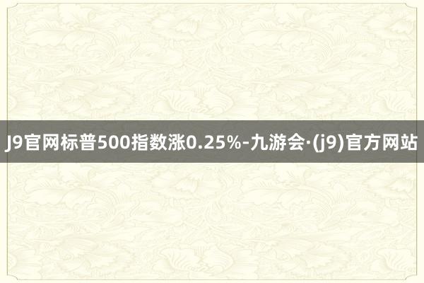 J9官网标普500指数涨0.25%-九游会·(j9)官方网站