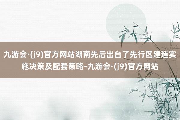 九游会·(j9)官方网站湖南先后出台了先行区建造实施决策及配套策略-九游会·(j9)官方网站